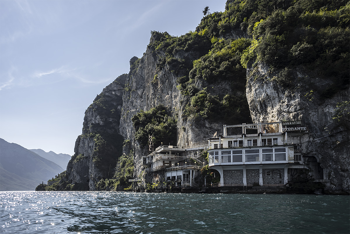 no vacancy #48, italy, 2015 (this hotel on the steep rocks of garda lake was too far off and inconvenient to reach)