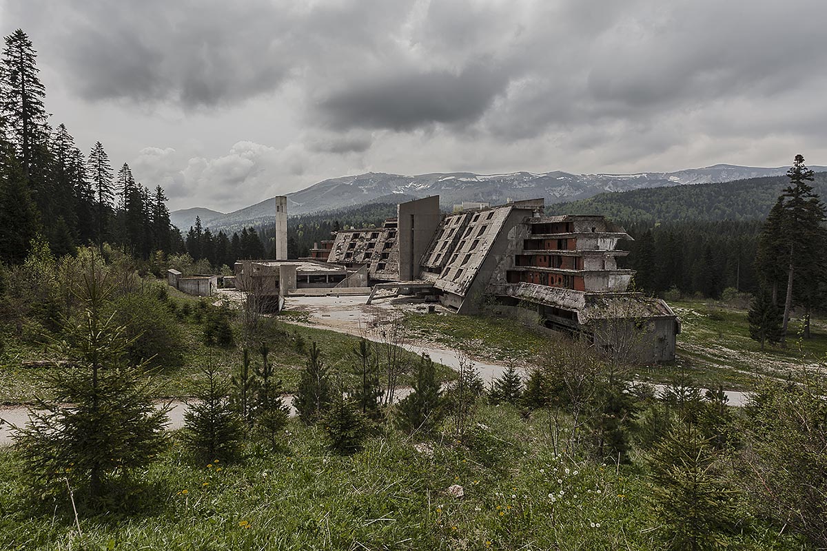 olympic dreams, no vacancy #5, bosnia herzegovina, 2011 (built for the winter olympics 1984 it was later used as prison in the balkan war)