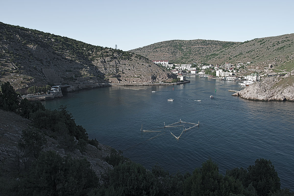 hydra's den, rest in peace #55, crimea, 2012 (balaklava: former in-mountain base of russia's nuclear submarines - underwater entrance on the left side)