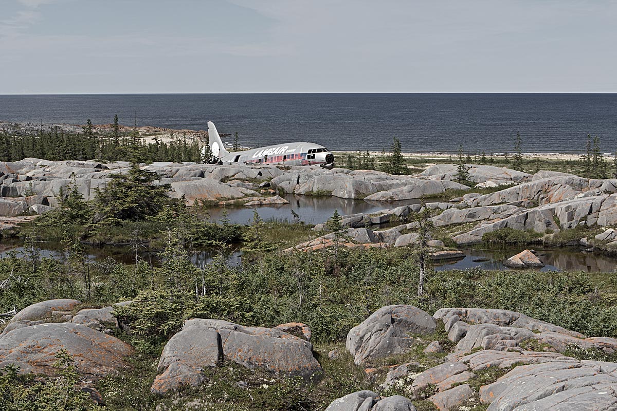 do not ask us where we fly, happy end #5.2, canada, 2011 (curtiss c46 commando, slogan of lambair, all survived in 1979)